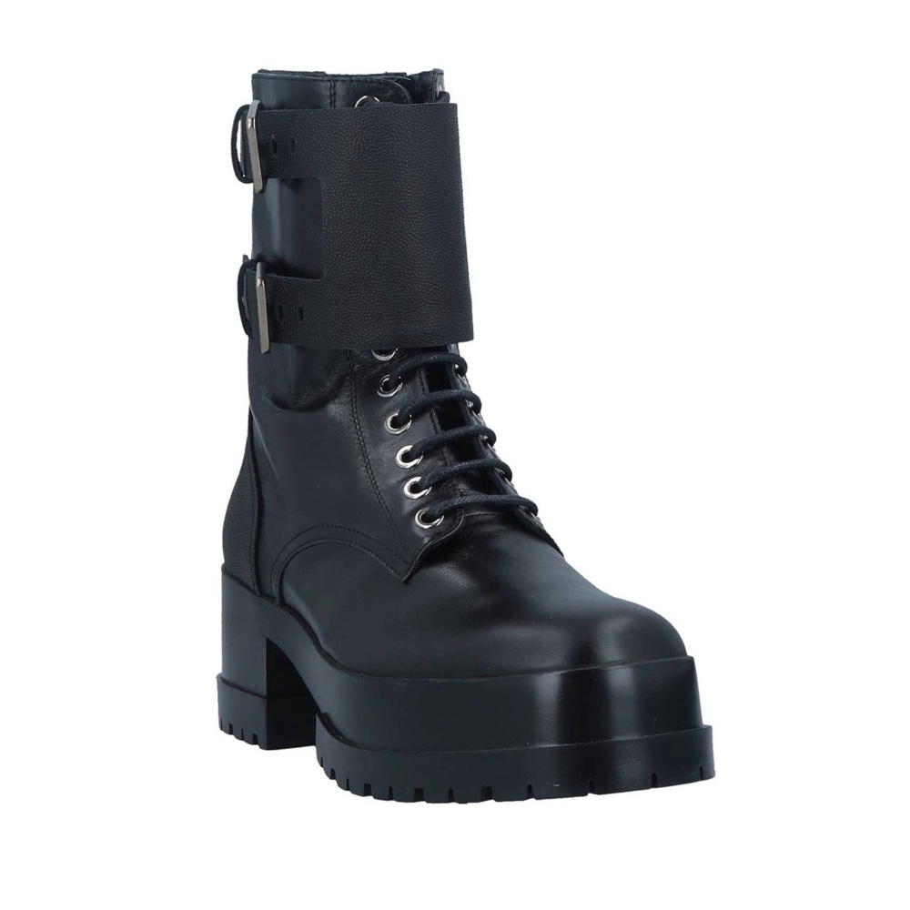 Clergerie Black Platform Combat Boots US 7 or EU 37.5